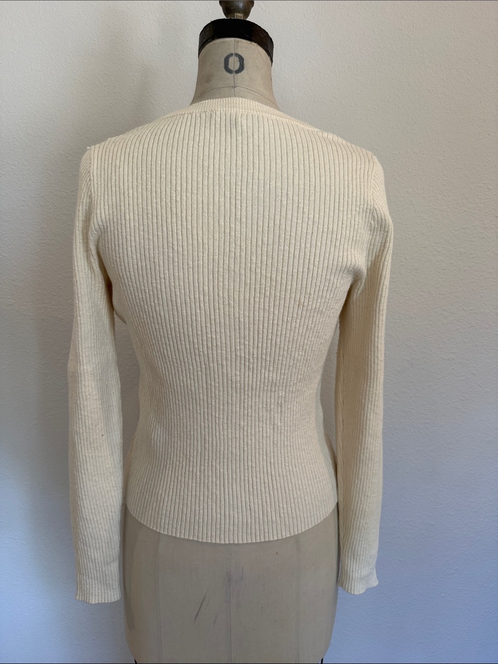 Cream Madewell Ribbed Button-Front Women's Sweater - Picture 2 of 4
